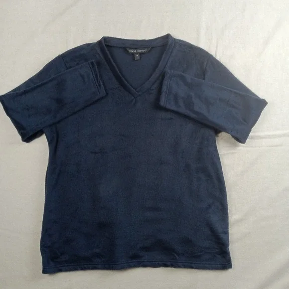 Harve Benard Womens Long Sleeve Sleepwear Top Size 1X/XL Soft Fuzzy Navy NWOT - Picture 3 of 14